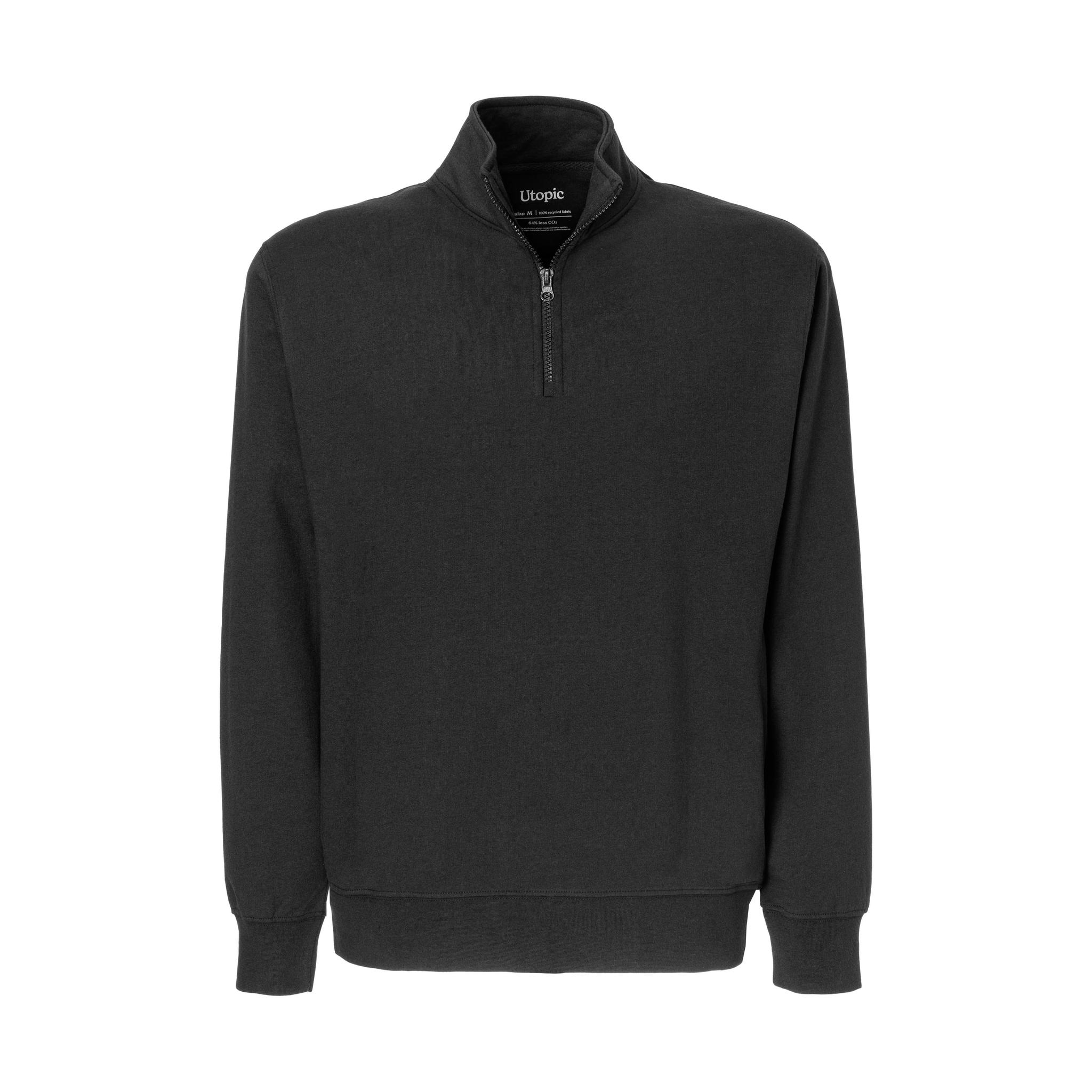 Unisex half-zip sweatshirt in regenerated cotton and polyester 280 g/m2 Unisex half-zip sweatshirt in regenerated cotton and polyester 280 g/m2